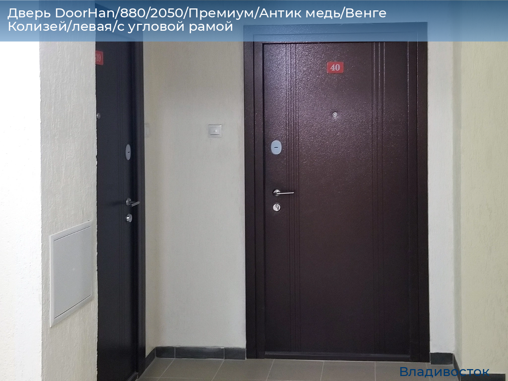 Дверь DoorHan/880/2050/Премиум/Антик медь/Венге Колизей/левая/с угловой рамой, vladivostok.doorhan.ru