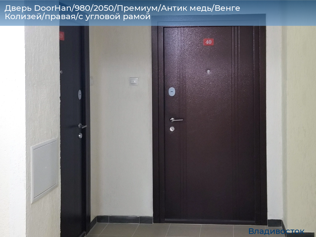 Дверь DoorHan/980/2050/Премиум/Антик медь/Венге Колизей/правая/с угловой рамой, vladivostok.doorhan.ru