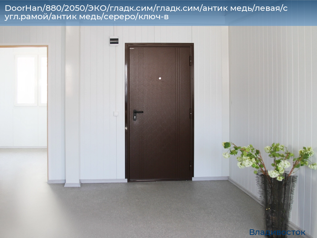 DoorHan/880/2050/ЭКО/гладк.сим/гладк.сим/антик медь/левая/с угл.рамой/антик медь/сереро/ключ-в, vladivostok.doorhan.ru