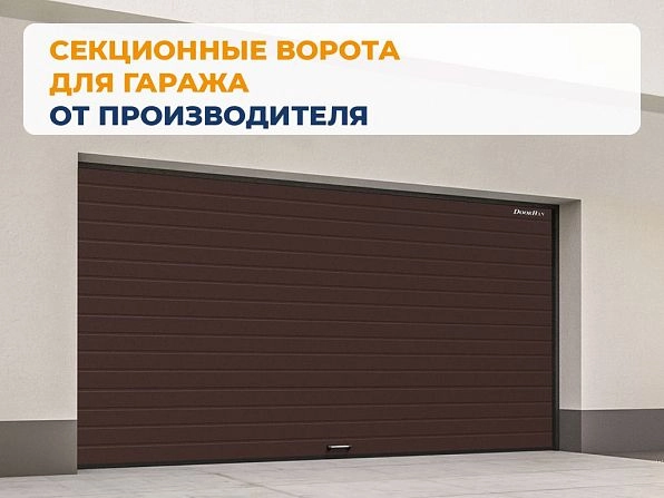 Секционные ворота 2900х2450 мм коричнево-красные DoorHan RSD02, vladivostok.doorhan.ru